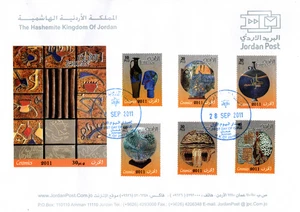 JORDAN 2011 CERAMICS IN JORDAN FIRST DAY COVER 6 STAMPS & SHEET SCOTT 2086-2092 - Picture 1 of 9