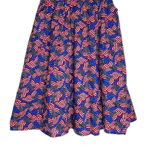 America Flag Skirt Women's L Patriotic Red Full Circle Prairie Cottage Handmade - Picture 1 of 9