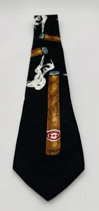 Renaissance handgefertigte schwarze rauchende Zigarre Neuheit Krawatte 60” lang 3,75” breit - Bild 1 von 8