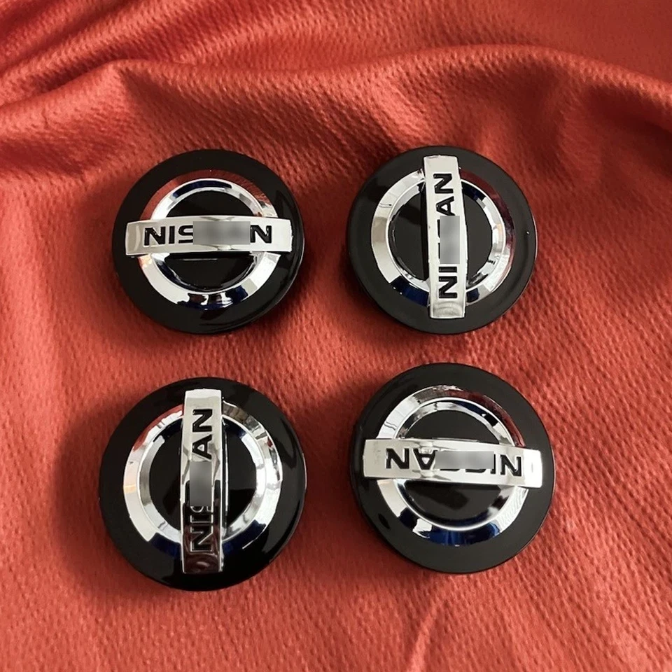 4x Black & Silver 54mm Wheel Center Caps Fit 40343AU51 For Altima Maxima Murano Foto 1 de 4