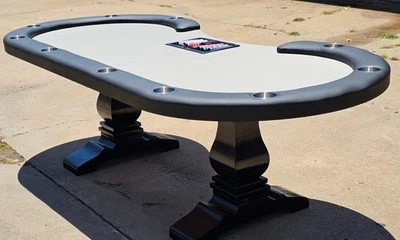 Mesa de póquer de 9' posición de crupier con bandeja de fichas paño de velocidad resistente a las manchas Foto 1 de 4