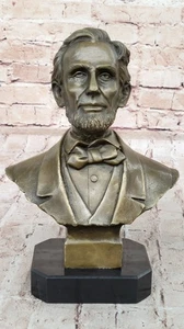 Abraham Lincoln Bronze by Academy Award Winner Arrieta Marble Sculpture Figure - Picture 1 of 10