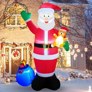 Inflables de Navidad de 7 pies decoraciones al aire libre - Papá Noel inflable con Gi... - Imagen 1 de 6