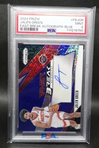 Jalen Green 2024-25 Panini Prizm Fast Break BLUE Autographs /49 PSA 9 #FB-JGR - Bild 1 von 2