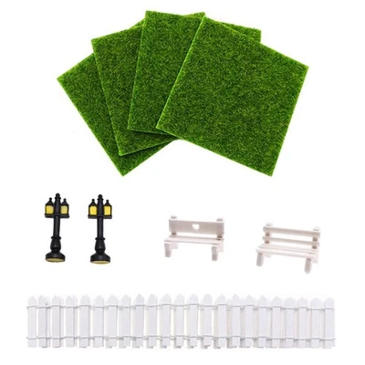 9x 1:12 1/12 Accessori per casa delle bambole, ornamenti Panca in plastica - Immagine 1 di 4