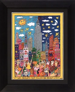 James Rizzi „IT WAS BEAUTY THAT ..." Druck aus 1996 - Holzrahmen 28,5 x 34,5 cm - Bild 1 von 3