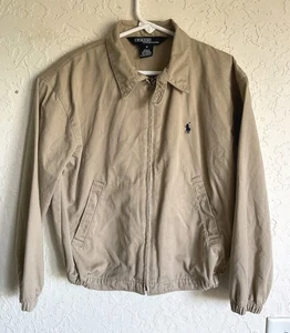 Chaqueta Polo Ralph Lauren Vintage Niños 6 Niños Cremallera Completa Sarga Beige Caqui Años 90 Y2K - Imagen 1 de 8