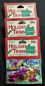 Weihnachtsborte Mini Mehrfarbig Metallic Schleifen Vintage 3 Packungen Darice Neu aus altem Lagerbestand - Bild 1 von 3