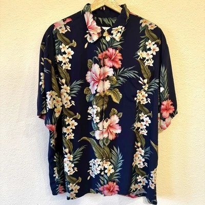 Camisa hawaiana Iolani para hombre manga corta abotonada floral grande Foto 1 de 4