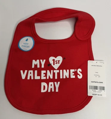 Babero rojo Baby Carter’s My First Valentine’s Day nuevo con etiquetas Foto 1 de 4