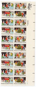 Scott #2030a (2027-30) Seasons Greetings Plate Block of 20 Stamps - MNH LR - Bild 1 von 1