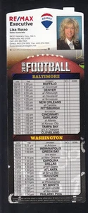 2018 Baltimore Ravens Washington Redskins Hang-it Style Magnet Schedule Re/Max - Picture 1 of 1