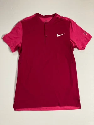 Теннисная рубашка-поло Nike Roger Federer RF Cincinnati 2015 Henley M розовая 646110-607 - Изображение 1 из 4