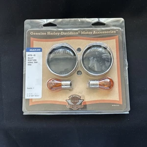 Genuine Harley Davidson Bullet Rear Turn Signal Trim Ring 69759-05 NIP - Picture 1 of 5
