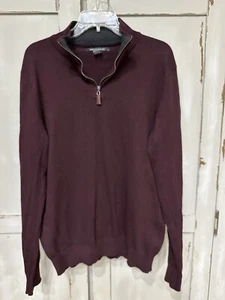 Suéter Grayson & Dunn Para Hombres Borgoña Grande 1/4 Cremallera Pullover Manga Larga - Imagen 1 de 11