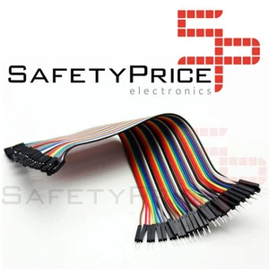 40 cables jumper protoboard 30 cm Macho Hembra cable jumpers dupont 2,54 arduino - Imagen 1 de 3