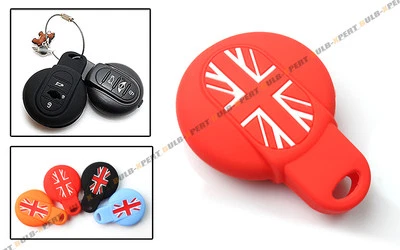 PARA 2015-2017 MINI COOPER CHAVEIRO VERMELHO UNIÃO JACK CAPA PROTETORA SILICONE - Imagem 1 de 2