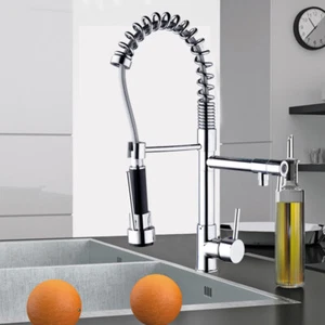 Grifo mezclador fregadero cocina pull down con resorte giratorio 360° del Reino Unido - cromado - Imagen 1 de 12