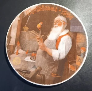Knowles 1984 Norman Rockwell  "Santa In His Workshop" Collector Plate 8.25” - Picture 1 of 2