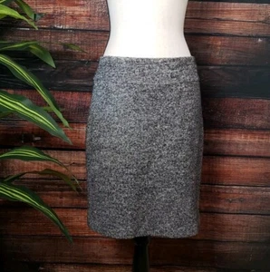 Ann Taylor Skirt 6 Knee Length Side Zip Tweed Straight Wool Blend Womens - Picture 1 of 6
