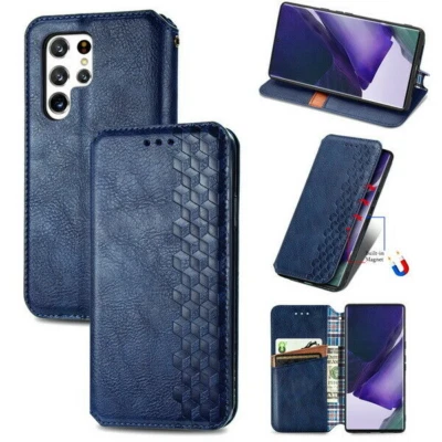Magnetic Grid Leather Phone Case For Blackview Oukitel Sharp Doogee T Mobile - Image 1 of 4