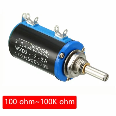100-100K Ohm Multiturn-Draht Potentiometer Einstellbarer Widerstand WXD3-13-2W - Bild 1 von 4