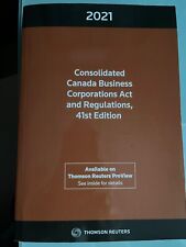 Consolidated Canada Business Corporations Act 41st Edition  (9781731907875 ASIN)