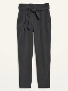 Old Navy Women's Size 4X Panther High-Waisted Cropped Belted Straight-Leg Pants - Picture 1 of 3