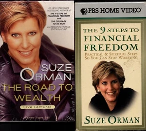 Lot of 2 Road to Wealth Suze Orman Lecture 3 Cassettes & VHS 9 Steps Freedom - Imagen 1 de 2