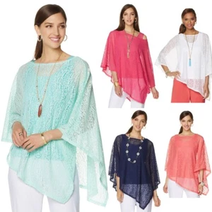 Poncho de ganchillo asimétrico marca Slinky 491756-J (S, como nuevo) - Imagen 1 de 2