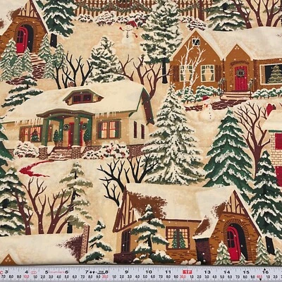 Christmas Street by Thimbleberries 2007 RJR Fabrics Cotton Remnant 16" x 44" - Image 1 of 2
