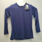 New MIZUNO DryLite Womens Navy  Blue Large Running Performance Shirt Long Sleeve