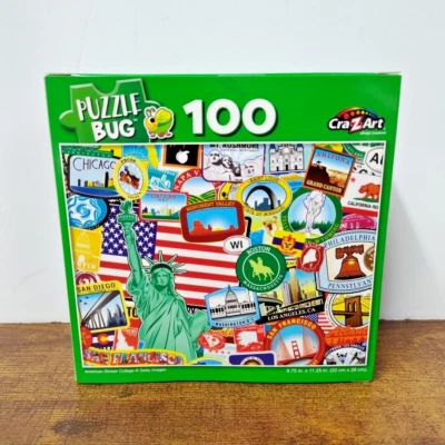 Puzzlebug American Sticker Collage - 100 Pieces Jigsaw Puzzle - Image 1 of 2