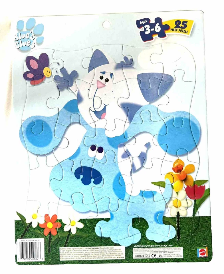 Mattel Blue's Clues Periwinkle Cardboard Tray Puzzle 25 Pieces Nick Jr 2001 - Image 1 of 1
