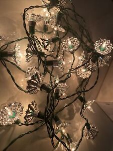 Vintage Christmas 30 Designer Light Set Silver Snowflakes Creative Crafts Taiwan