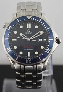 OMEGA SEAMASTER PROFESSIONAL 2221.80 QUARTZ DIVER LARGE BLUE MENS WATCH FULL SET - Picture 1 of 11