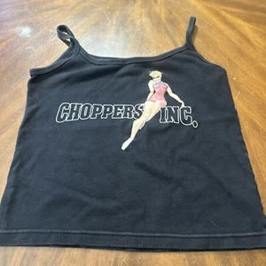 VTG CHOPPERS INC WOMENS TANK TOP T-SHIRT Large RARE PINUP GIRL - Picture 1 of 5