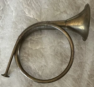 Vintage 13" Brass/Metal Plated French Horn Christmas Fox Hunting Horn Decor - Picture 1 of 5