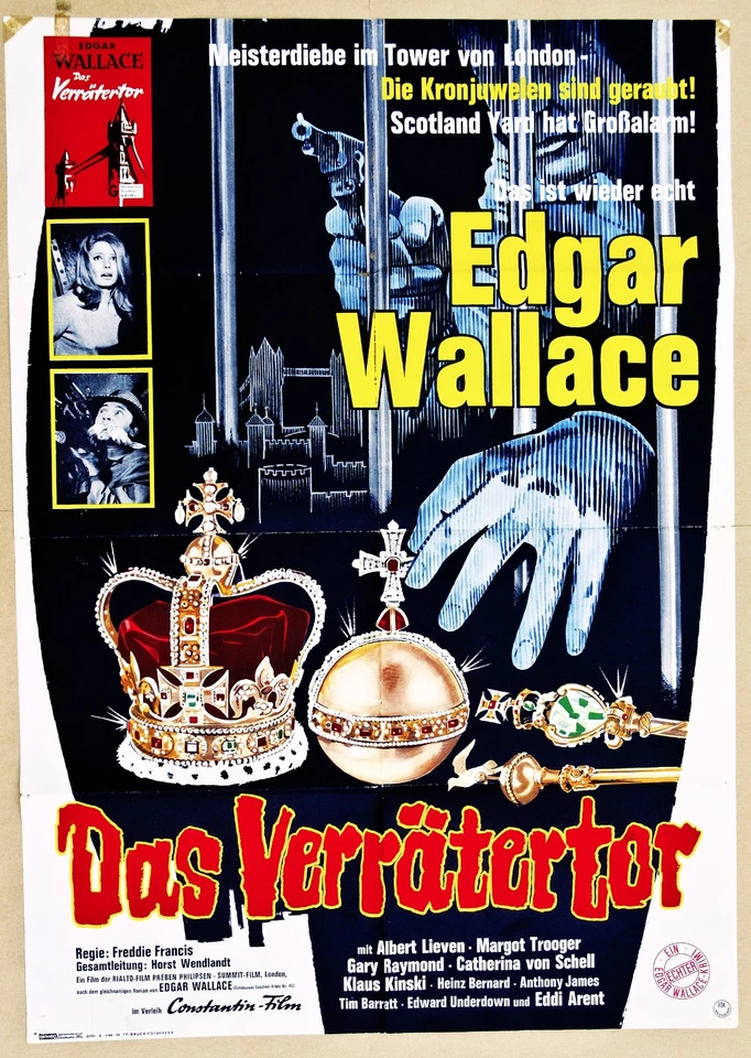 EDGAR WALLACE DAS VERRÄTERTOR FILMPLAKAT POSTER 1966 ALBERT LIEVEN KLAUS KINSKI - Bild 1 von 1