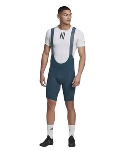 Adidas Parley Bib Cycling Tights Mens Large Biking Padded Shorts Green HM3158 - Picture 1 of 24