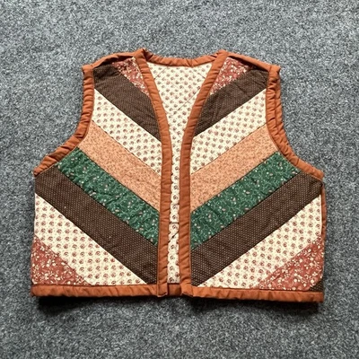 Chaleco Vintage Reversible Acolchado Retazos Hecho a Mano Mujer Boho Retro Cottagecore Foto 1 de 4