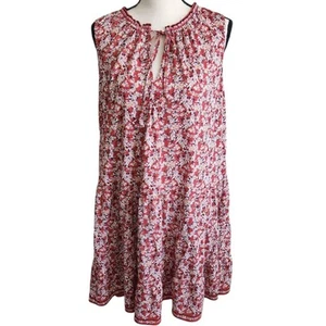 Max Studio Women's Sleeveless Dress Floral Print V-Neck Dress Rusty Red 1X NWT - Picture 1 of 21