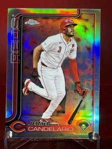 2025 Topps Chrome Jeimer Candelario #85 Refractor Cincinnati Reds - Picture 1 of 2