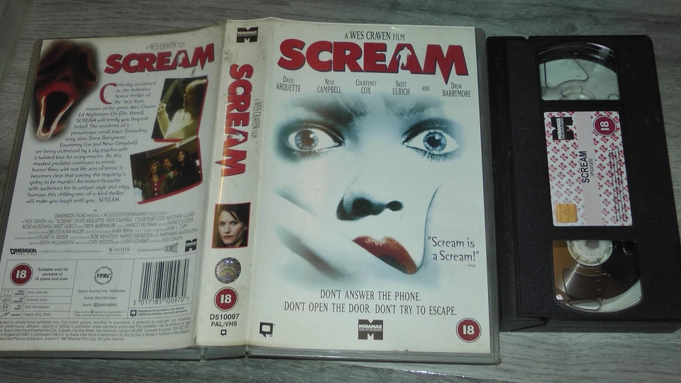 Scream VHS Video Tape Ex Rental Big Box Cert Touchstone - Image 1 of 1