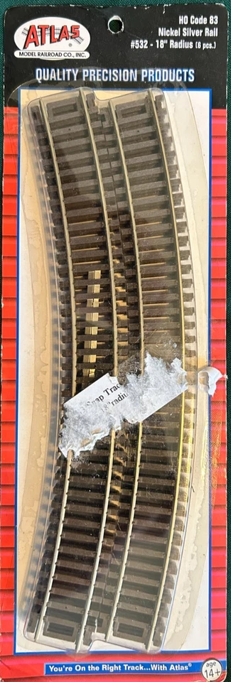 Atlas 532 Code 83 HO 18" Radius 6pc New Free Shipping - Image 1 of 1