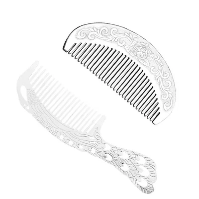 2 pcs hollow-out pettine pettine sanitario pratico (argento) - Immagine 1 di 4