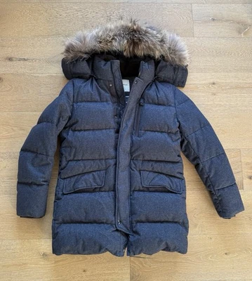 Chaqueta de Invierno Beanpole Piel Real Desmontable Capucha Plumón de Ganso Gris Oscuro Hombres Talla L Foto 1 de 4