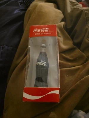 1998 COCA COLA BRAND 4 1/2" COKE BOTTLE GLASS CHRISTMAS ORNAMENT - Image 1 of 2