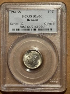 1947-S Roosevelt Dime MS66 Benson PCGS - Picture 1 of 2