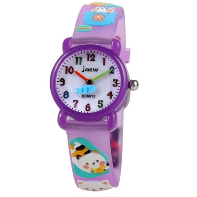 Children Adorable Cartoon 3D Pattern Design Watch Waterproof Buckle Belt Strap - image 1 of 4